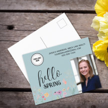 Blue Hello Spring Floral Inmobiliaria Promocional
