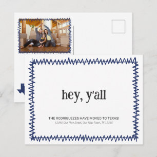 Postal Blue Hey Y'all - Trasladado a Texas