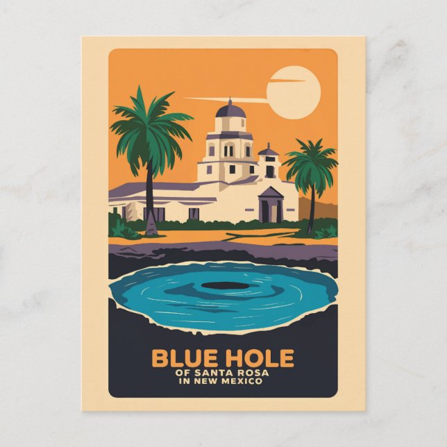 Postal Blue Hole Nuevo México Viaje de arte (Anverso)