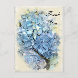 Postal Blue Hydrangea Flower Note