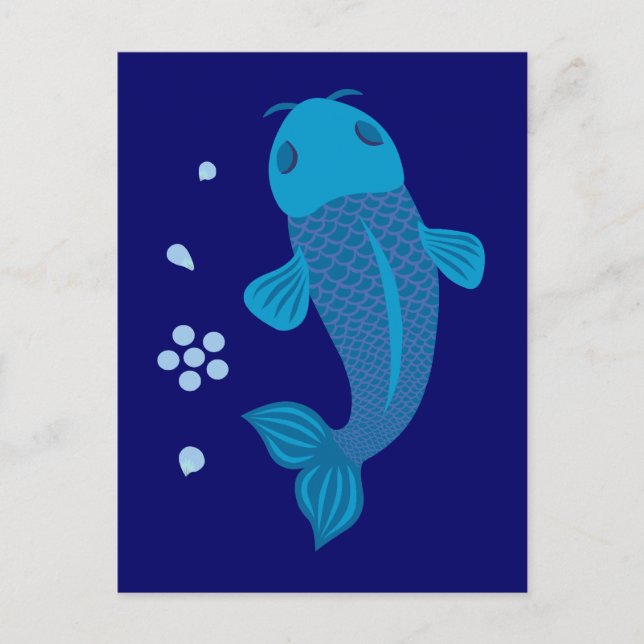 Postal Blue Koi Fish (Anverso)