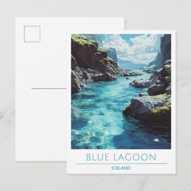 Postal Blue Lagoon Islandia Travel (Anverso / Reverso)