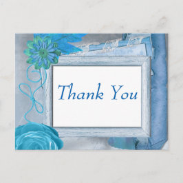 Postal Blue Leaf Gracias