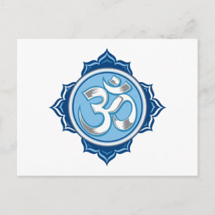 Postal Blue Lotus Om