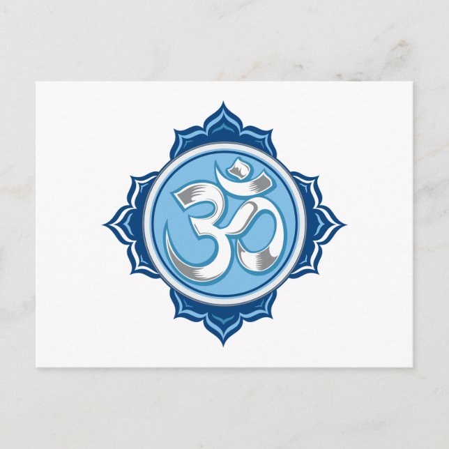 Postal Blue Lotus Om (Anverso)