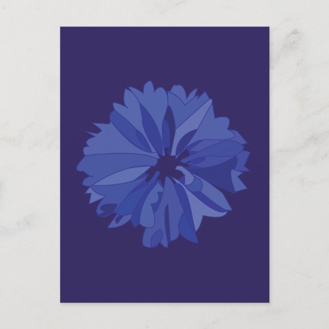 Postal Blue Meadow Cornflower Patrón floral (Anverso)