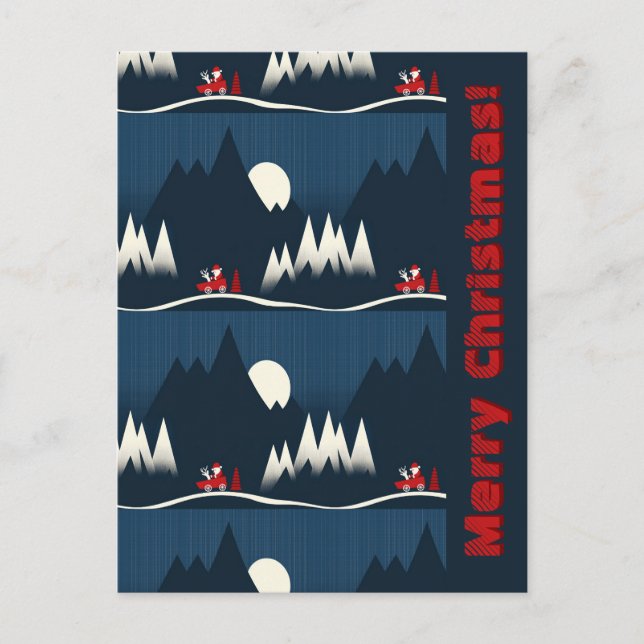 Postal Blue Merry Christmas (Anverso)