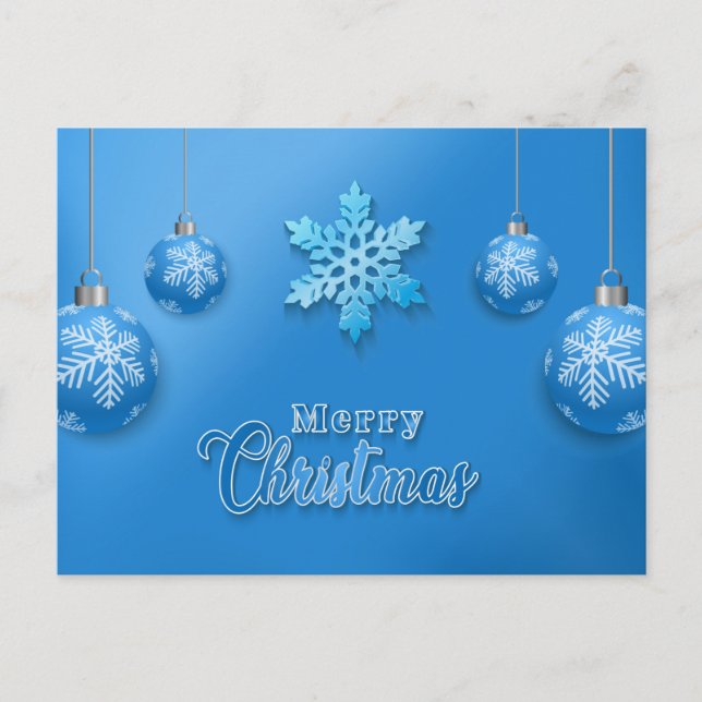 Postal Blue Merry Christmas (Anverso)