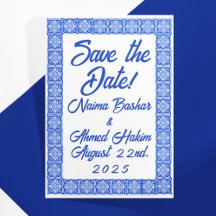 Blue Moroccan Tiles Save-the Date