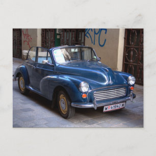 Postal Blue Morris Minor Convertible Tourer