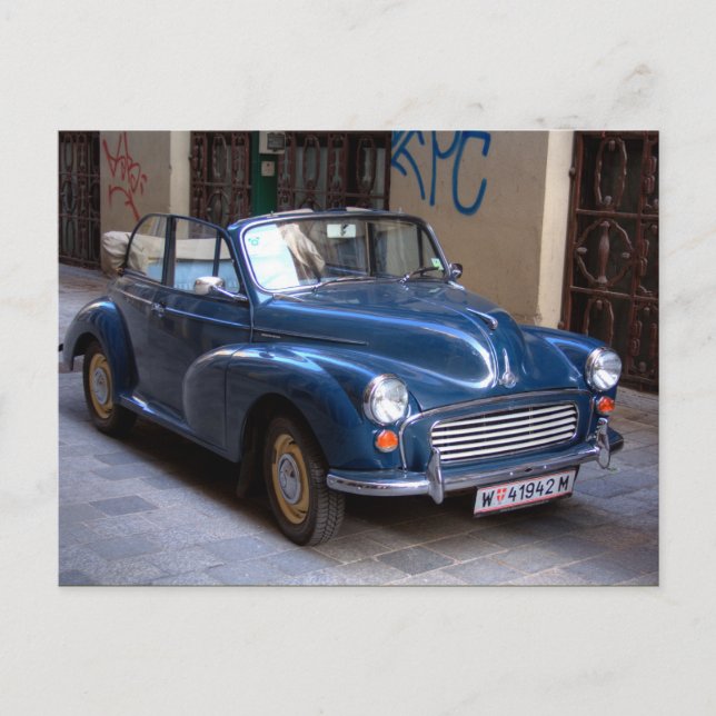 Postal Blue Morris Minor Convertible Tourer (Anverso)