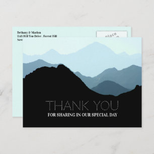 Postal Blue Mountain Range, Rustic Boda Gracias