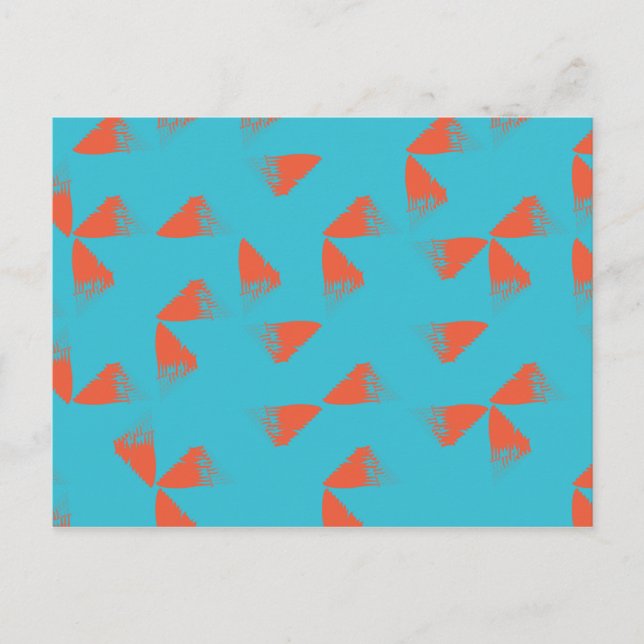 Postal Blue, orange, vibrant, trendy geometric pattern (Anverso)