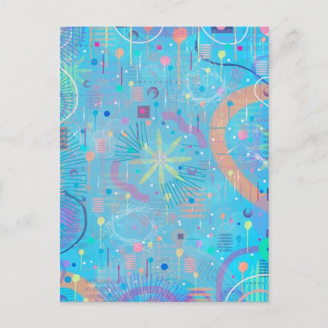 Postal Blue Pastels Dream Abstract  (Anverso)