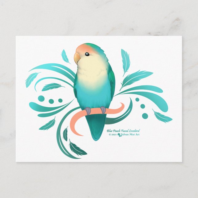 Postal Blue Peach Faced Lovebird (Anverso)