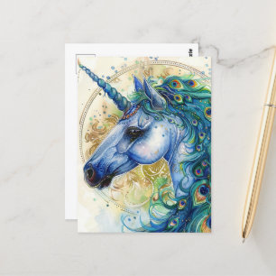 Postal Blue Peacock Unicorn