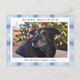 Postal Blue Plaid Holiday Photo