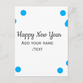 Postal Blue polkadots happy new year add name messasimple