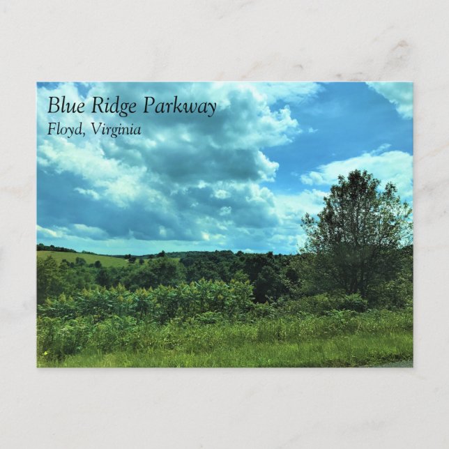 Postal Blue Ridge Parkway cerca de Floyd, Virginia Postca (Anverso)