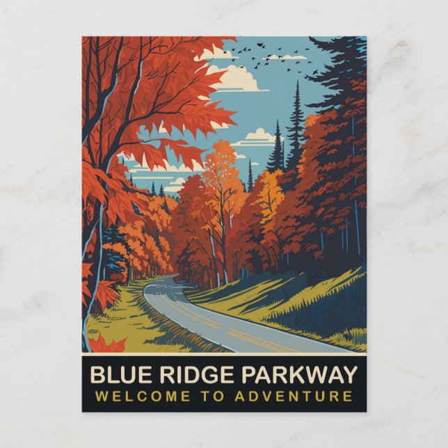 Postal Blue Ridge Parkway, Viaje (Anverso)