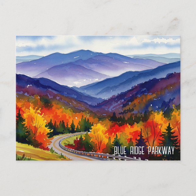 Postal Blue Ridge Parkway Watercolor (Anverso)
