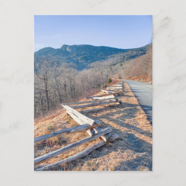 Postal Blue Ridge Parkway y la montaña Grandfather (Anverso)