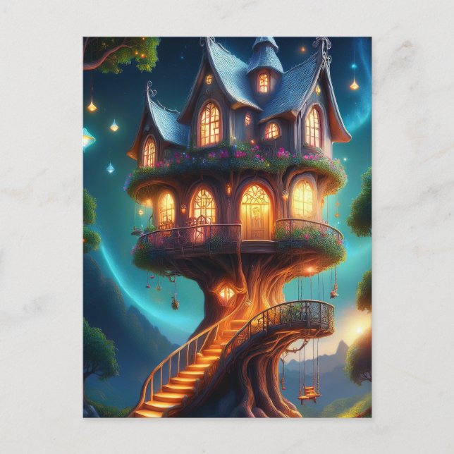 Postal Blue Roof Treehouse (Anverso)