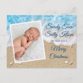 Postal Blue Sandy Toes Salty Kiss Feliz Navidad