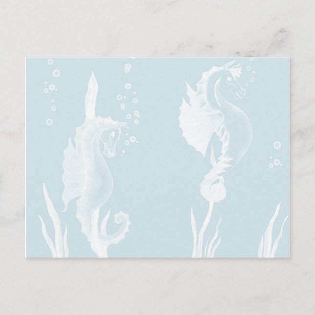 Postal Blue SeaHorse y Swirl Design (Anverso)