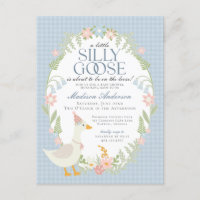 Blue Silly Goose Floral Gingham Baby Shower