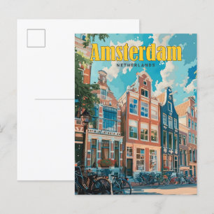 Postal Blue Sky en Amsterdam Países Bajos Viajes de época
