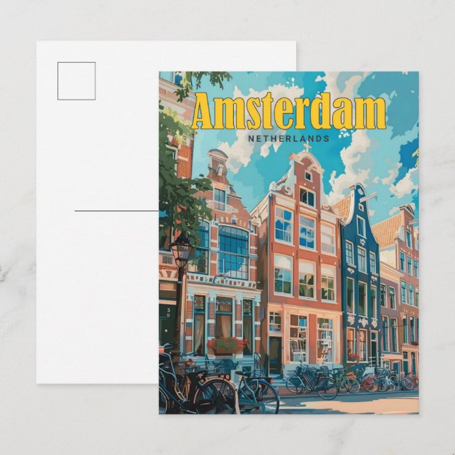 Postal Blue Sky en Amsterdam Países Bajos Viajes de época (Anverso / Reverso)