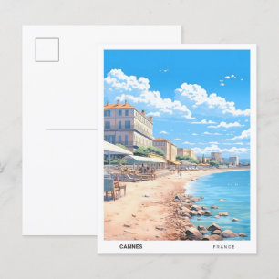 Postal Blue Sky en Cannes Francia Viaje de Vintage