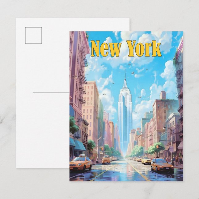 Postal Blue Sky en New York USA Viajes de época (Anverso / Reverso)