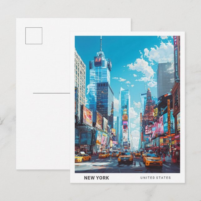 Postal Blue Sky en New York USA Viajes de época (Anverso / Reverso)