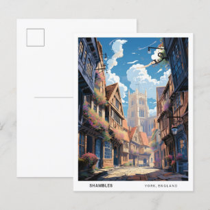 Postal Blue Sky en Shambles York Inglaterra Viajes de Vin