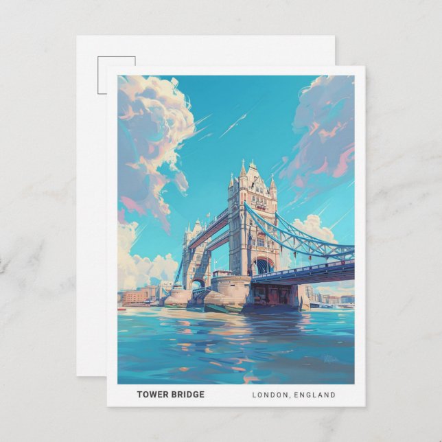 Postal Blue Sky en Tower Bridge Londres Inglaterra Viajes (Anverso / Reverso)