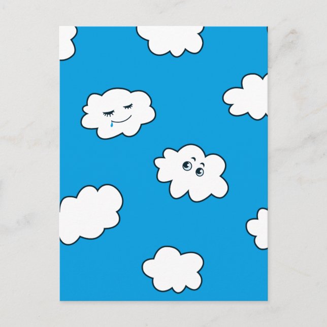Postal Blue Sky Happy Funny Clouds (Anverso)