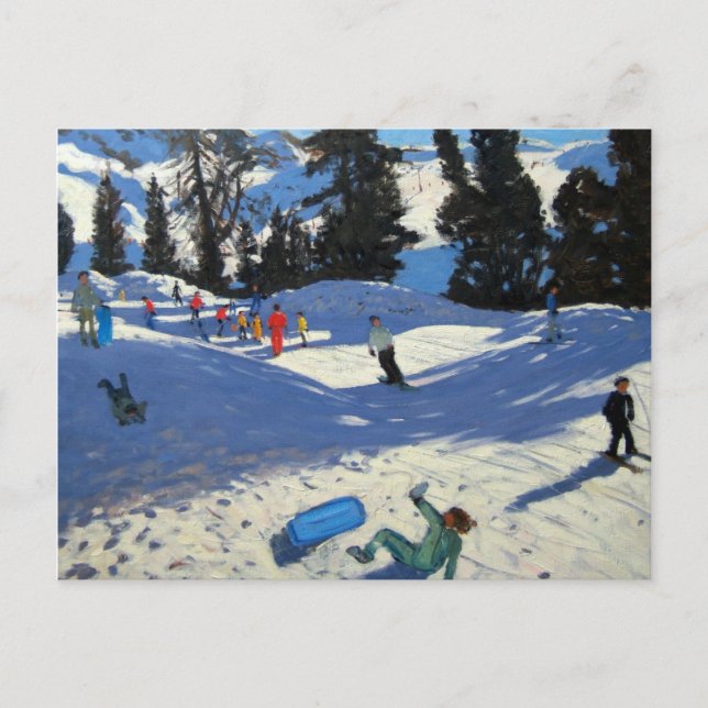 Postal Blue Sledge Belle Plagne (Anverso)