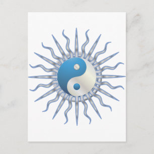 Postal Blue Starburst Yin Yang