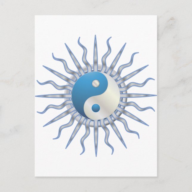 Postal Blue Starburst Yin Yang (Anverso)