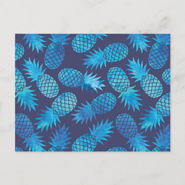 Postal Blue Tie Dye Pineapples (Anverso)