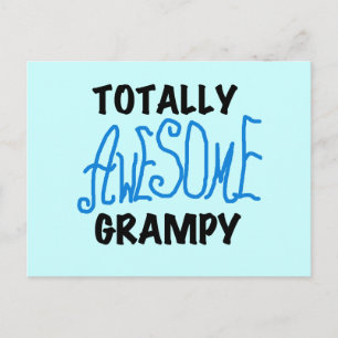 Postal Blue Totalmente Awesome Grampy Tshirts y regalos