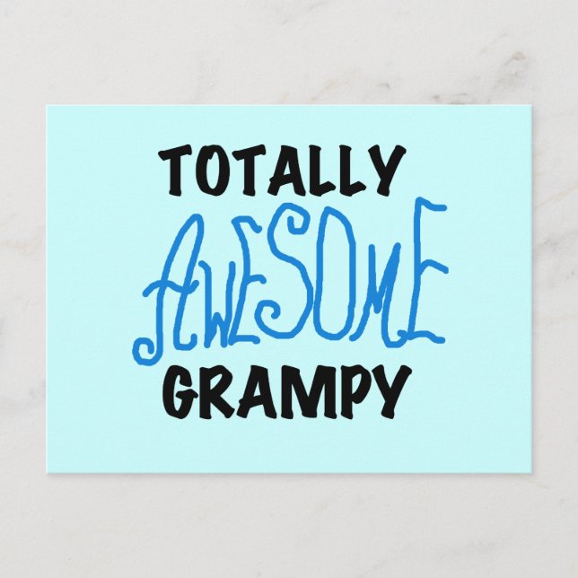 Postal Blue Totalmente Awesome Grampy Tshirts y regalos (Anverso)