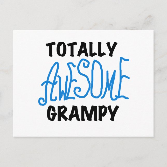 Postal Blue Totalmente Awesome Grampy Tshirts y regalos (Anverso)