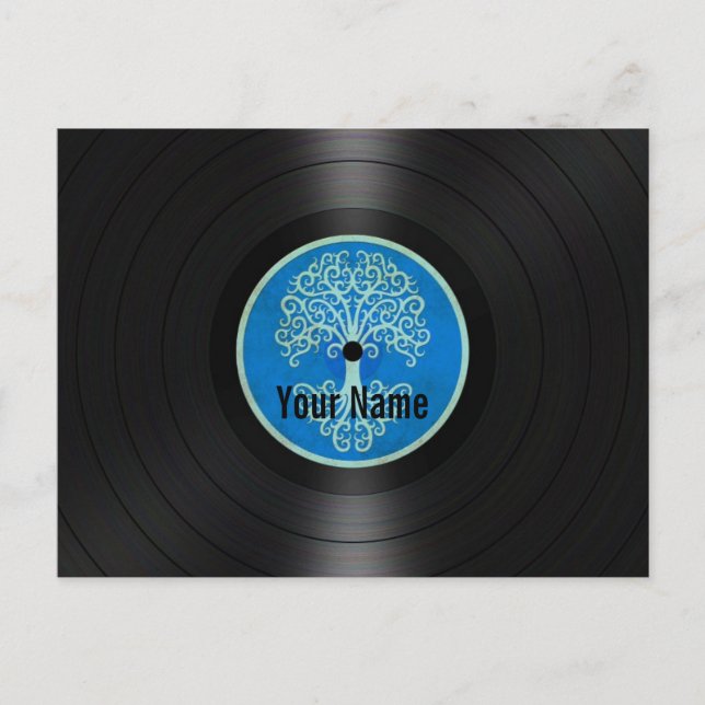 Postal Blue Tree of Life Personalized Vinyl Record (Anverso)