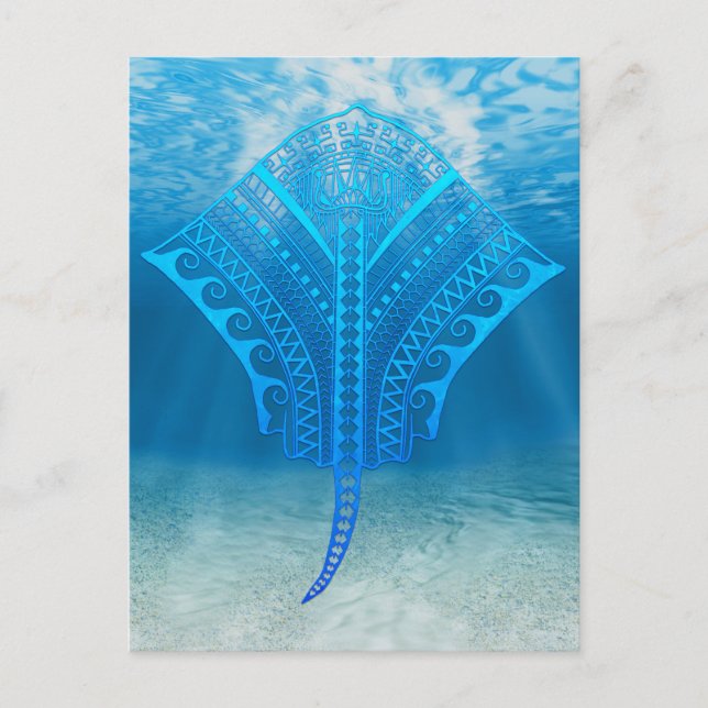 Postal Blue Tribal Stingray (Anverso)