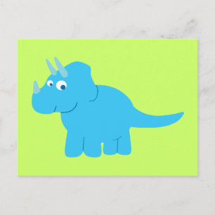 Postal Blue Triceratops Dinosaur