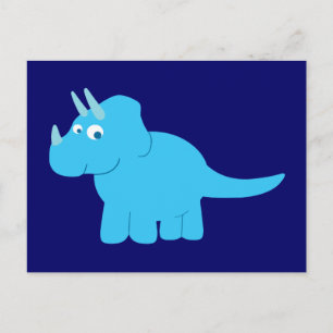 Postal Blue Triceratops Dinosaur