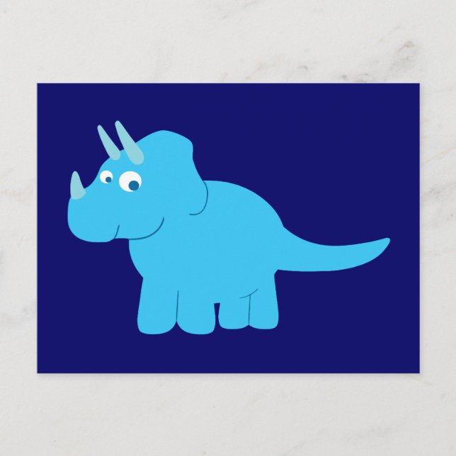 Postal Blue Triceratops Dinosaur (Anverso)